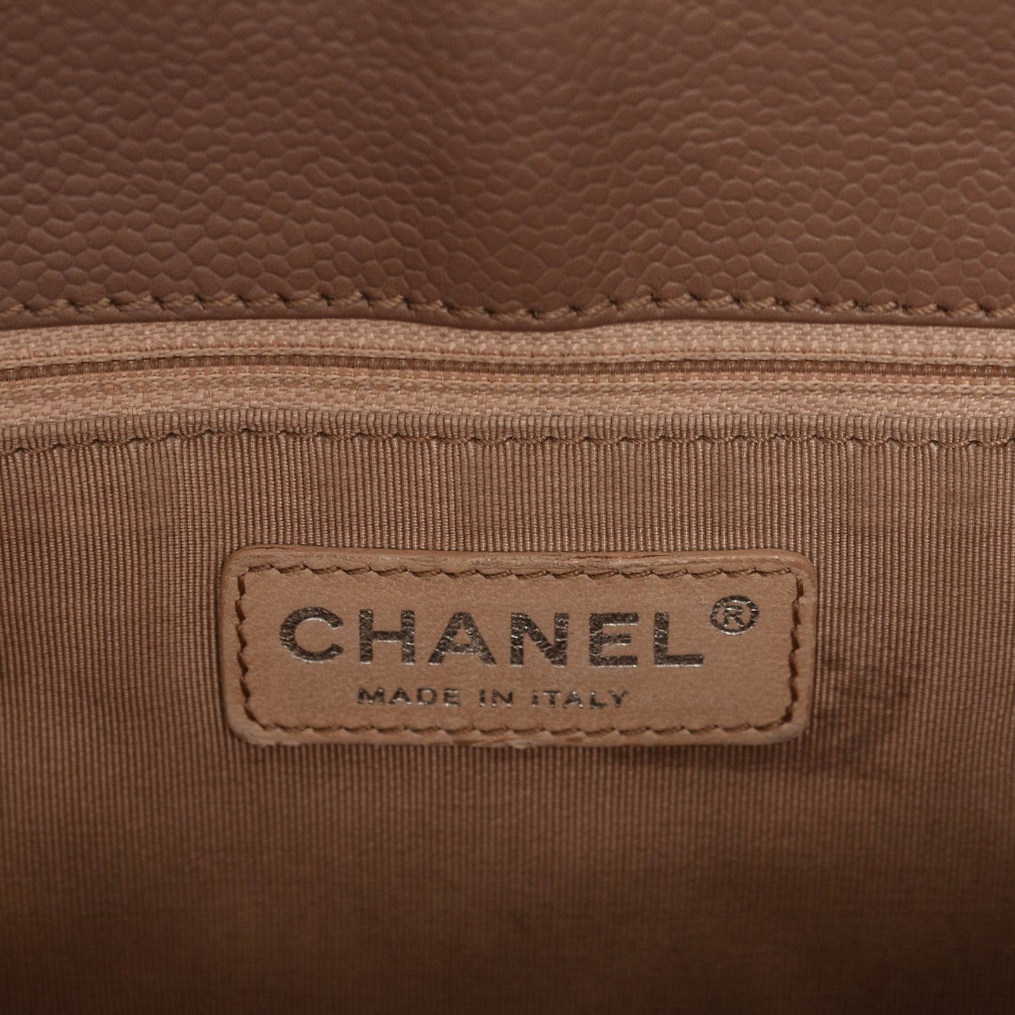 Caviar Quilted Grand Shopping Tote GST Taupe