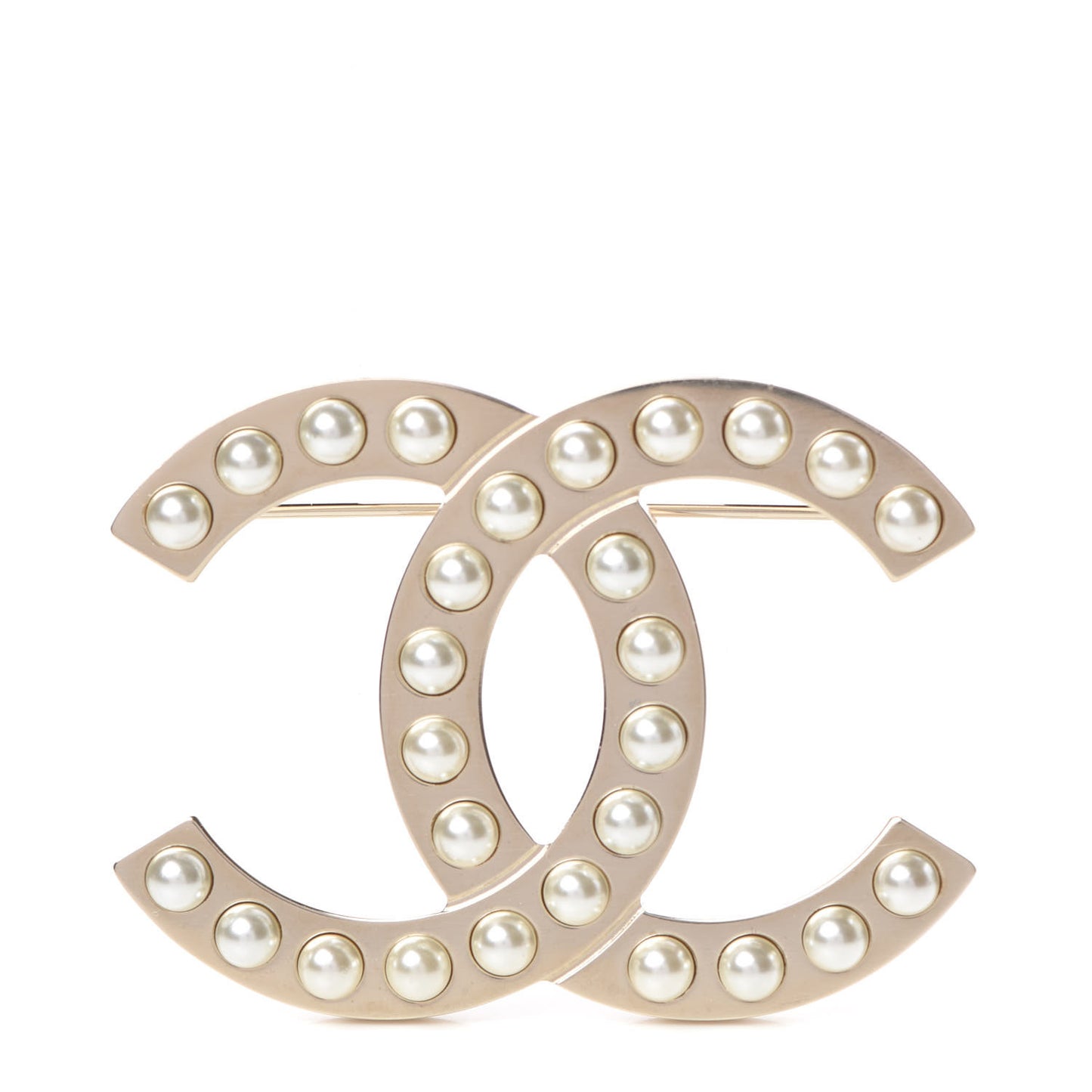Pearl CC Brooch Gold