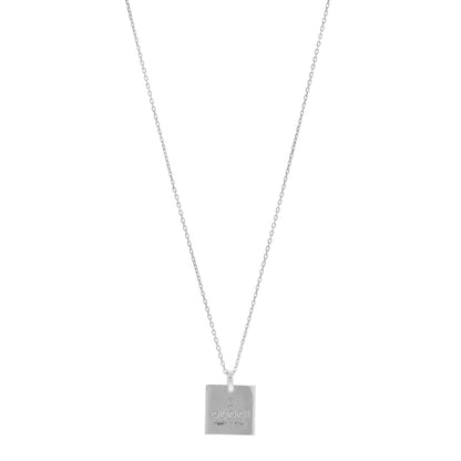 Gucci Sterling Silver Trademark Logo Square Pendant Necklace 1 of 5