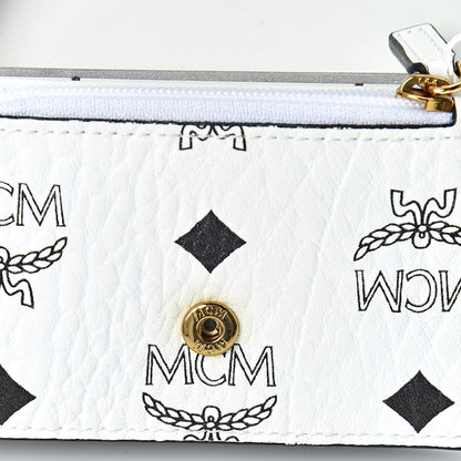 MCM Visetos Mini Accordion Card Wallet White 8 of 8