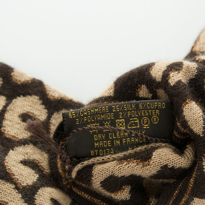 Louis Vuitton Cashmere Silk Leopard Long Gloves Marron 5 of 5