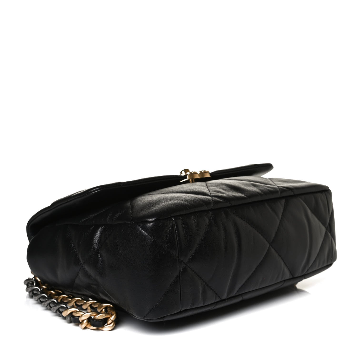 Chanel Shiny Goatskin Quilted Large Chanel 19 Flap Black 5 of 17