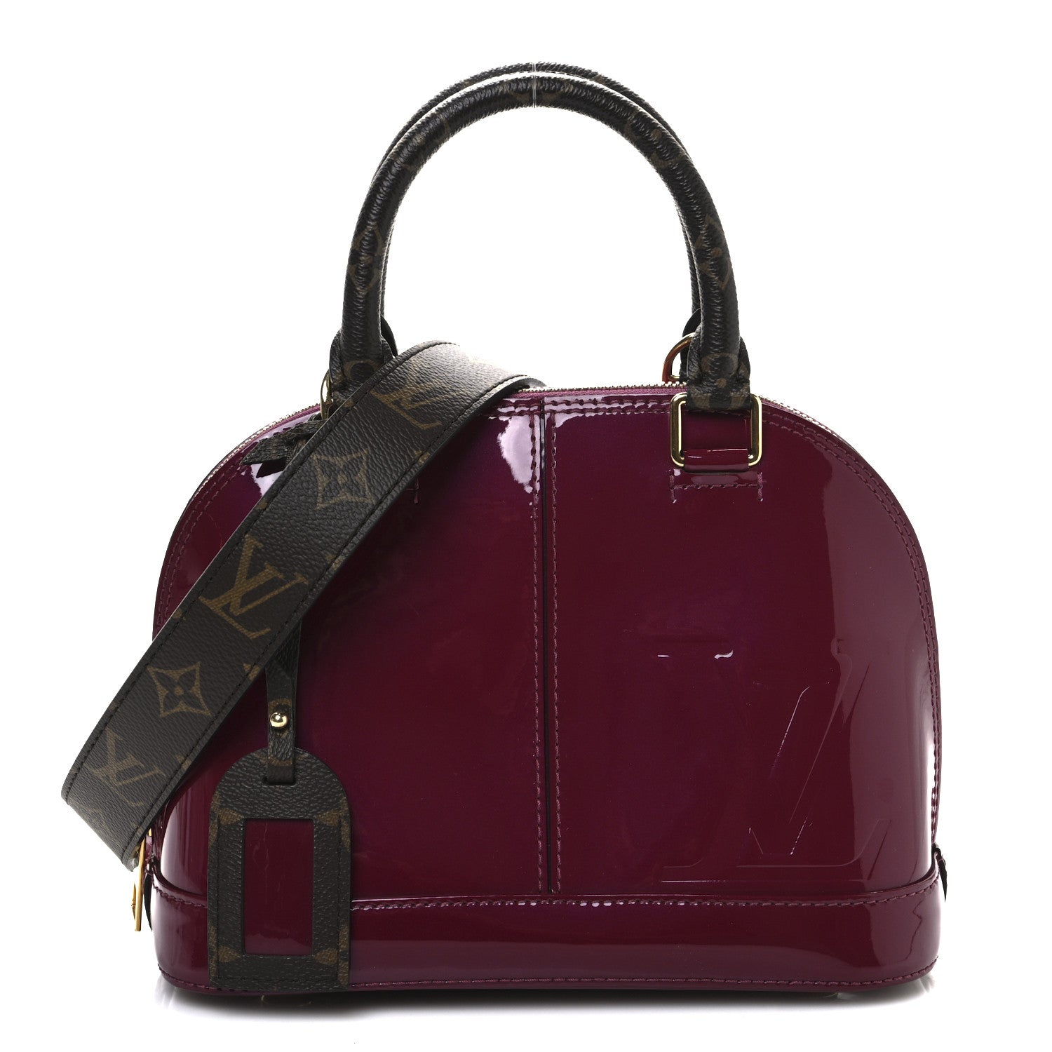 Louis Vuitton Patent Monogram Alma BB Magenta 1 of 11