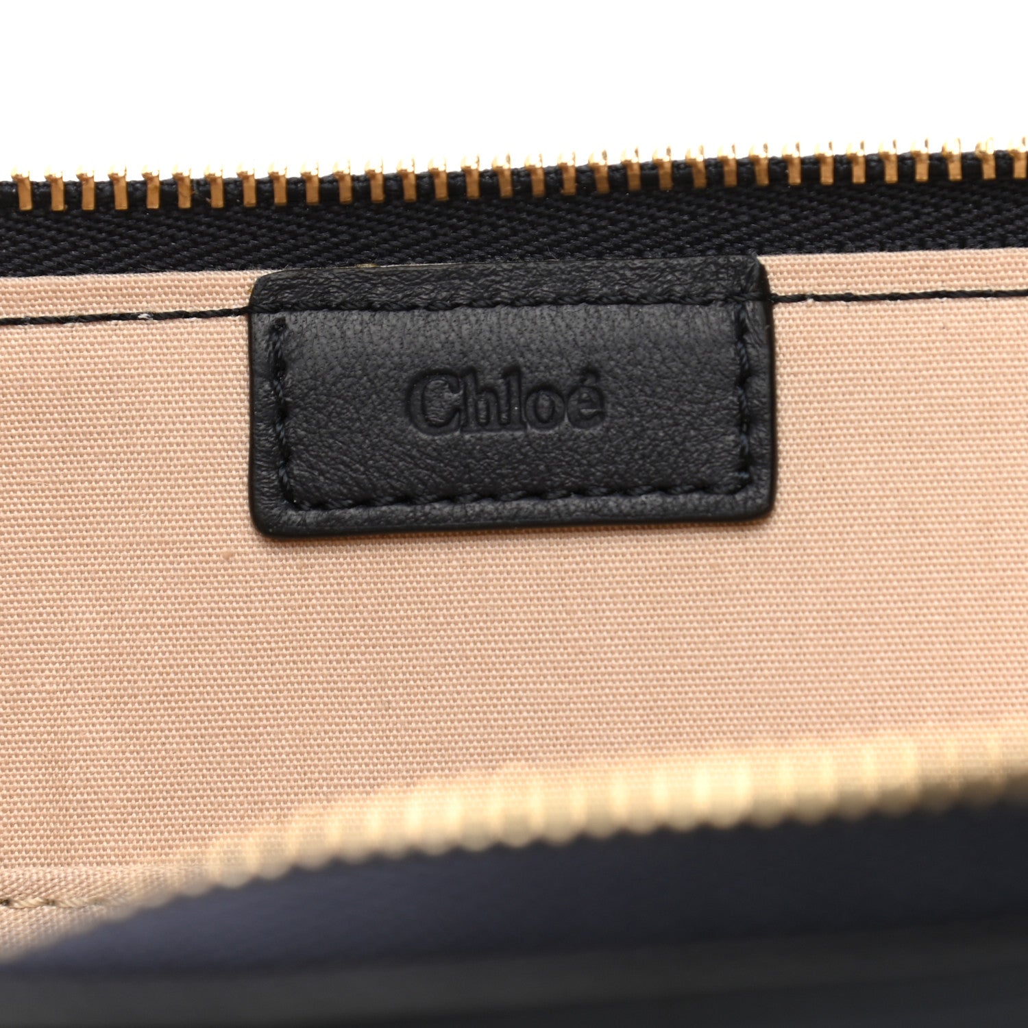 Chloe Calfskin Crocodile Embossed C Flat Pouch Full Blue 6 of 9