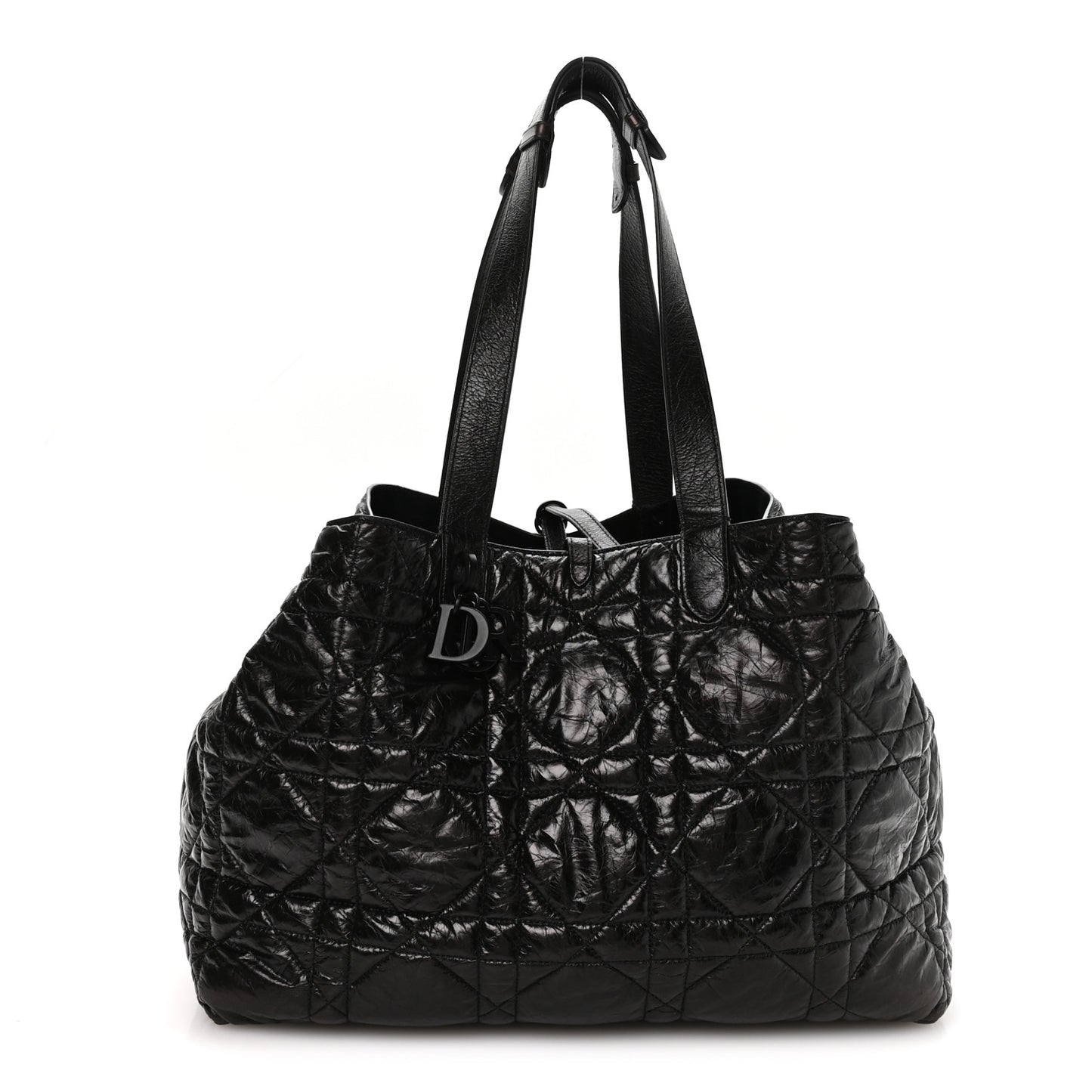 Crinkled Calfskin Macrocannage Large Toujours Black