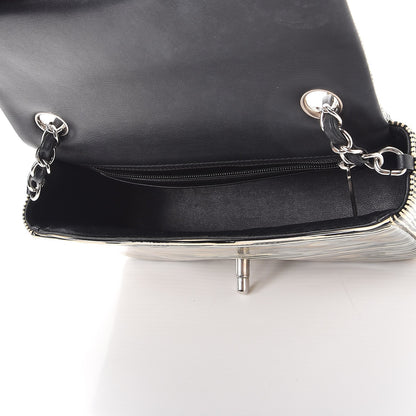 Chanel Patent Calfskin Striped Mini Rectangular Flap Black 5 of 12