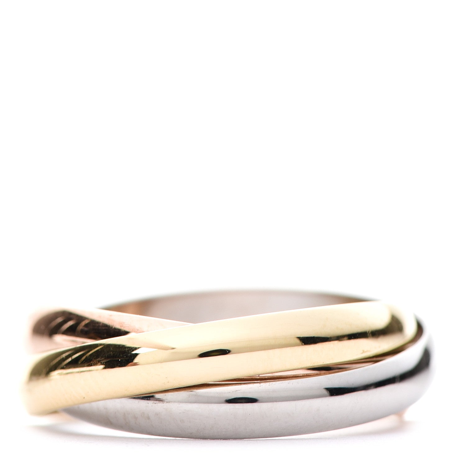 Cartier 18K Pink Yellow White Gold Small Trinity Ring 51 5.75 3 of 5