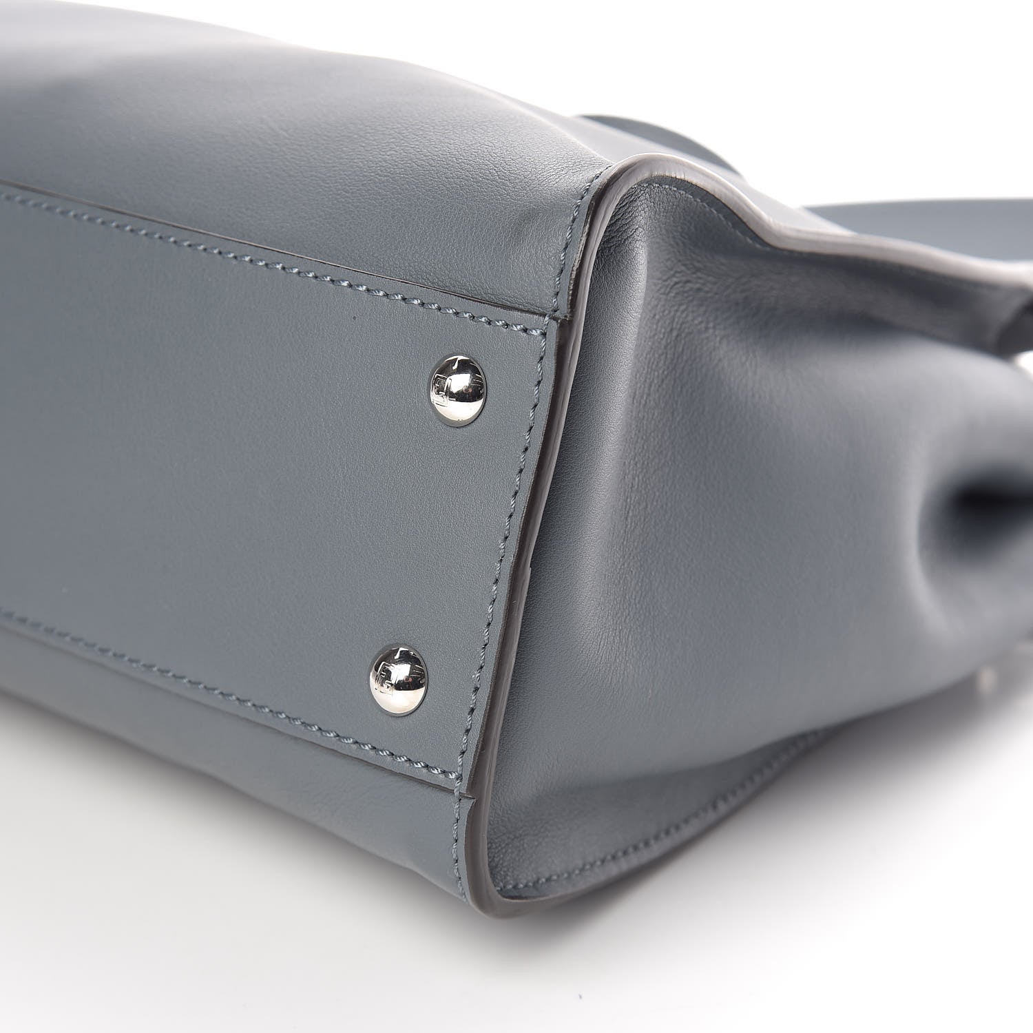 Fendi Vitello Seta Shiny Nappa Medium Peekaboo Iconic Satchel Tempesta Grigio Perla 6 of 11