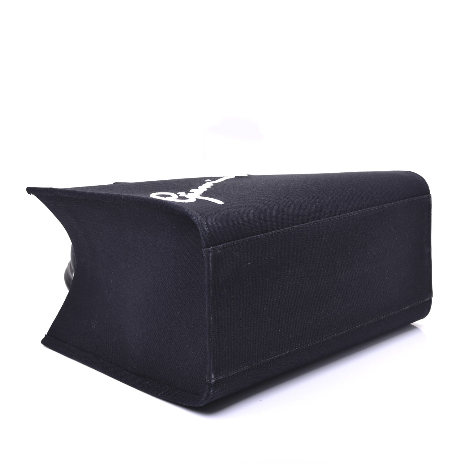 Versace Canvas Suppler Calfskin Cabas GV Signature Tote Black 4 of 9