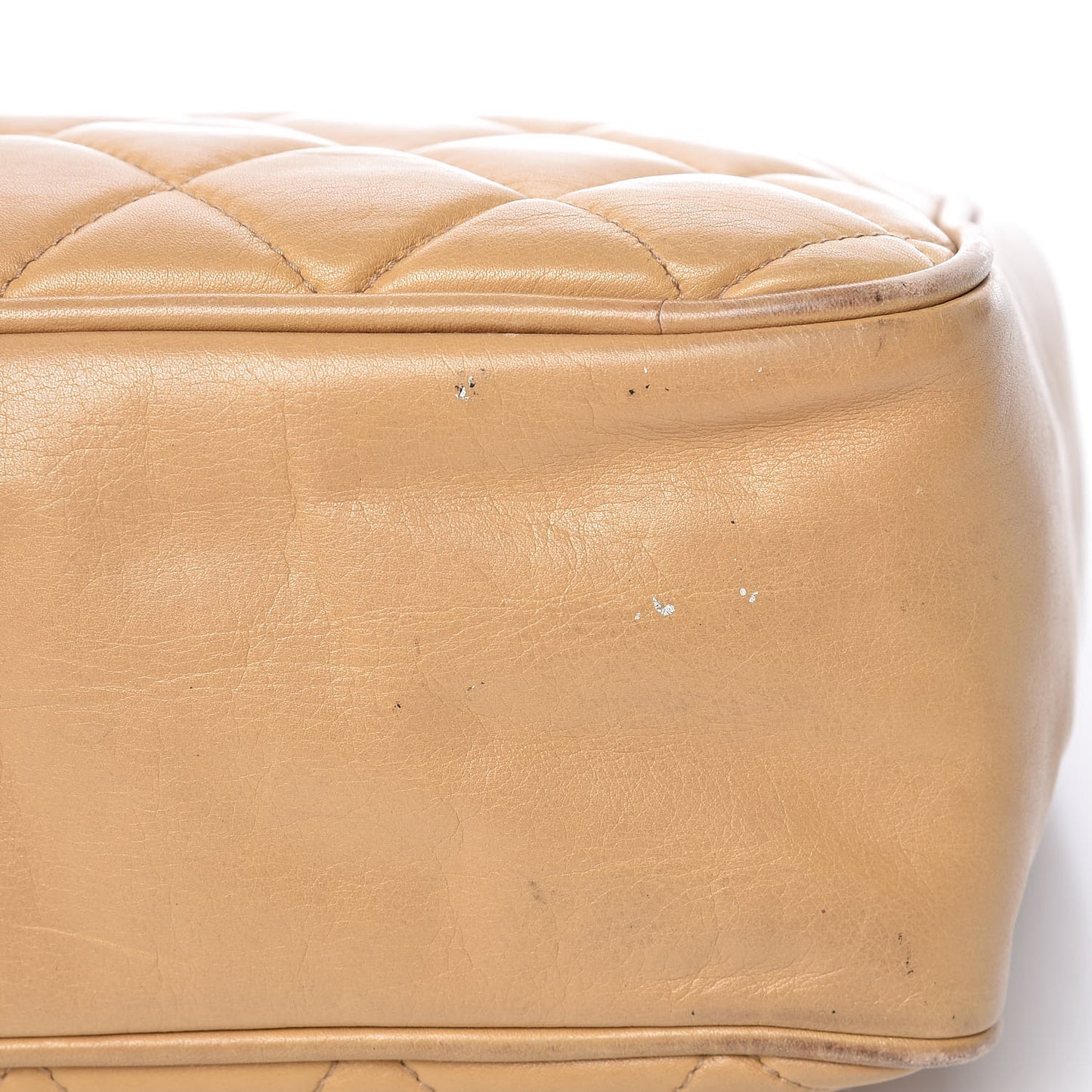 Lambskin Quilted Tote Beige