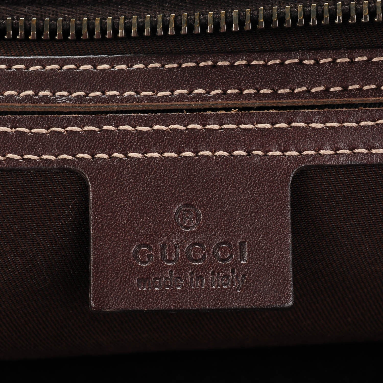 Gucci GG Supreme Monogram Medium Zippered Shopping Tote Dark Brown 6 of 7