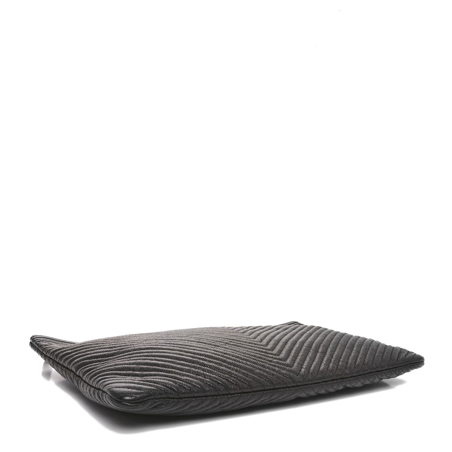 Caviar Chevron Boy Zip Pouch Black