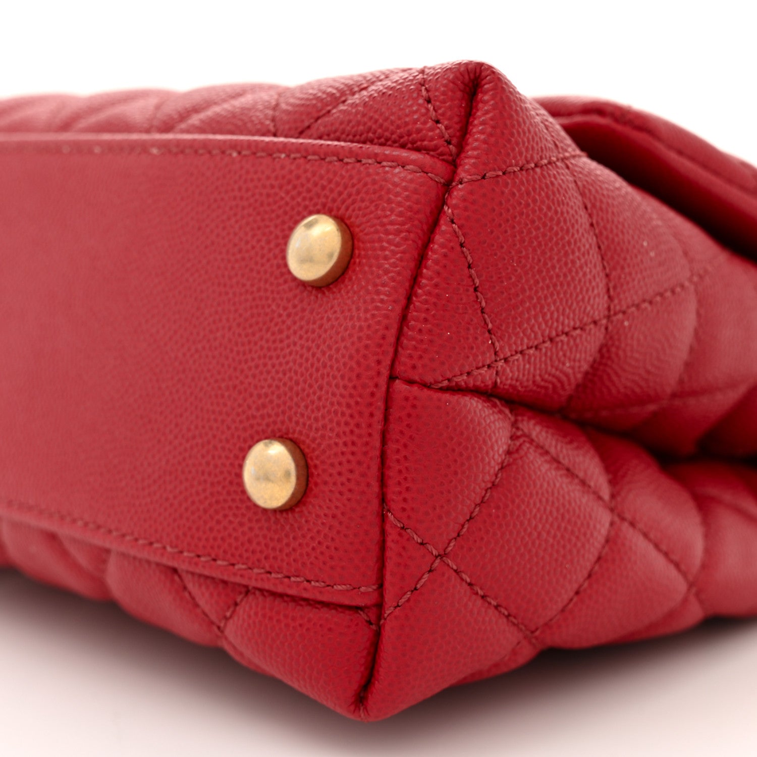 Chanel Caviar Quilted Mini Coco Handle Flap Red 10 of 12