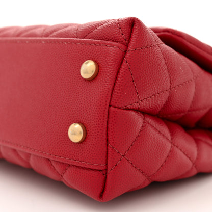 Chanel Caviar Quilted Mini Coco Handle Flap Red 10 of 12