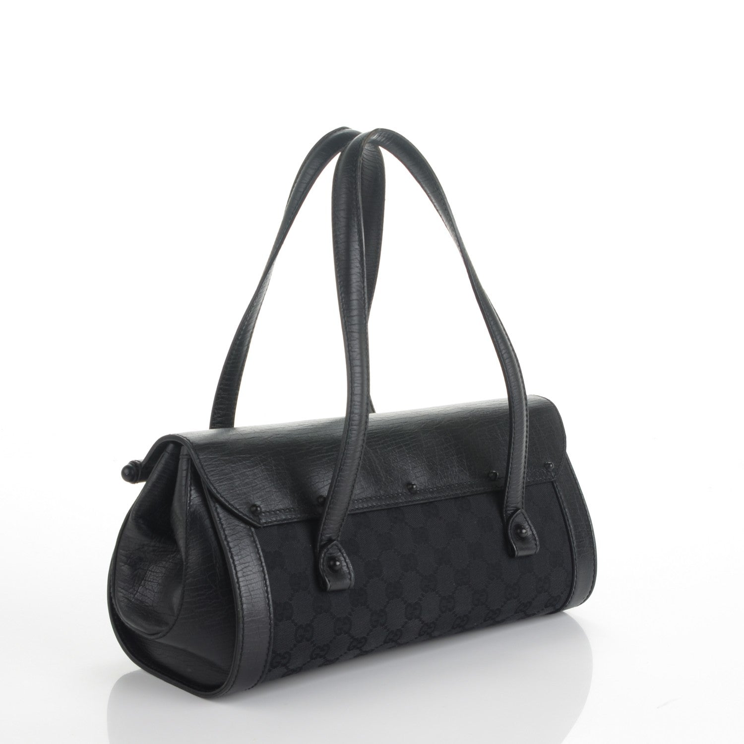 Gucci Monogram Bamboo Bullet Bag Black 3 of 7