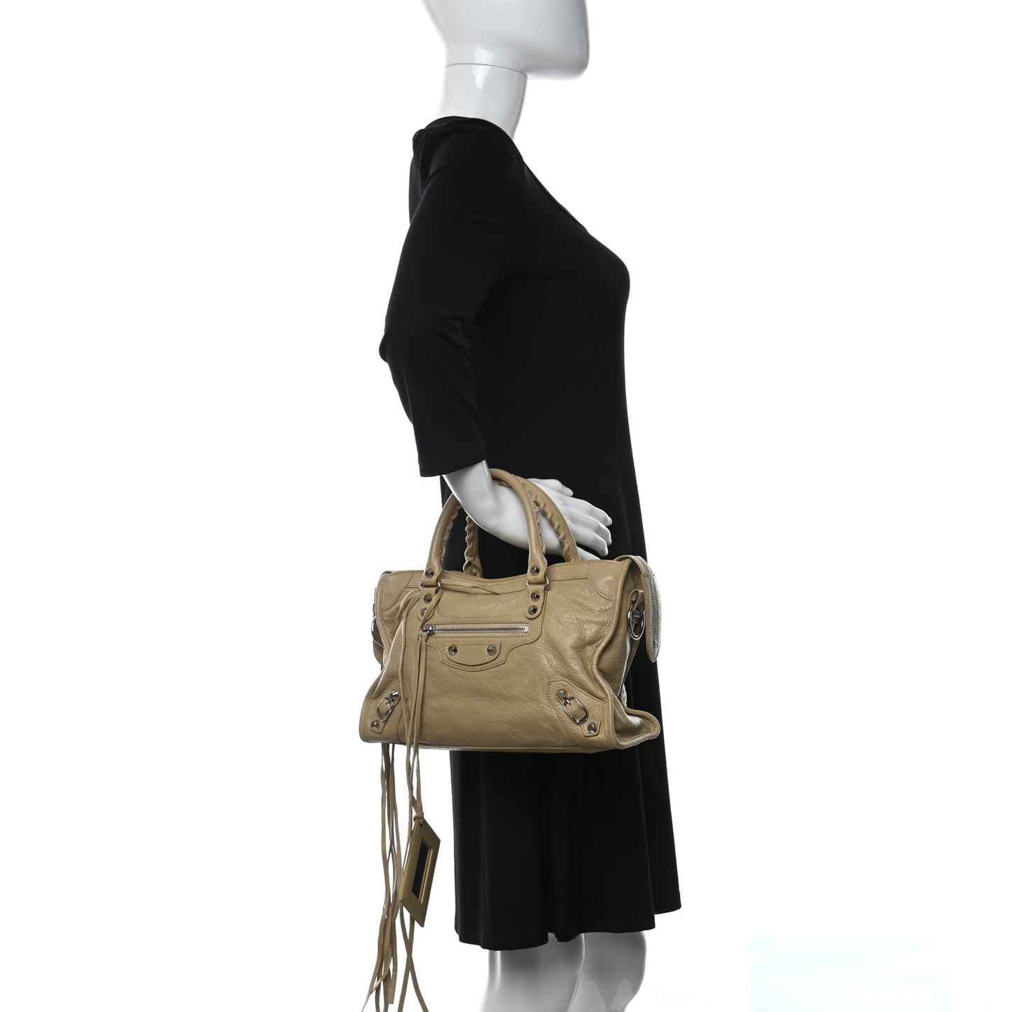 Agneau Classic Silver Hardware S City Beige Sable