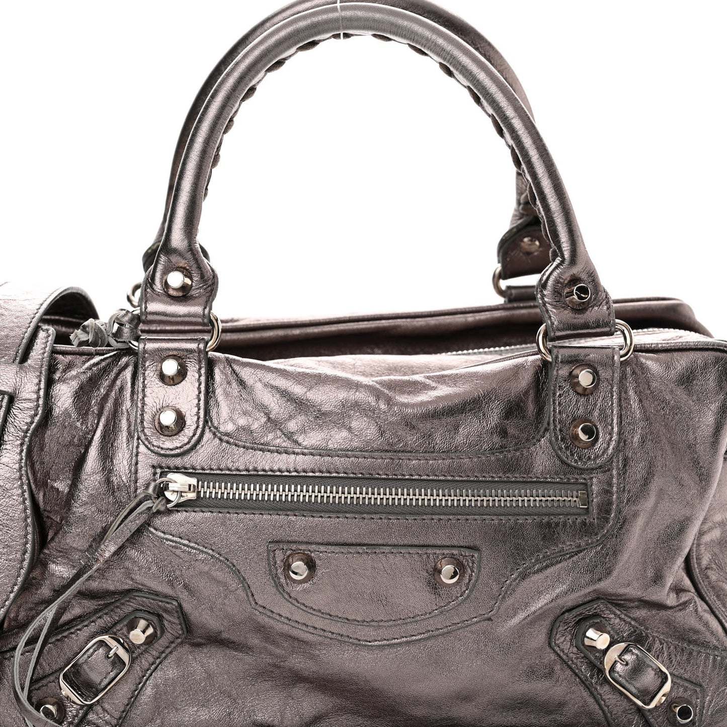 Agneau Classic Hardware Box Bag Metallic