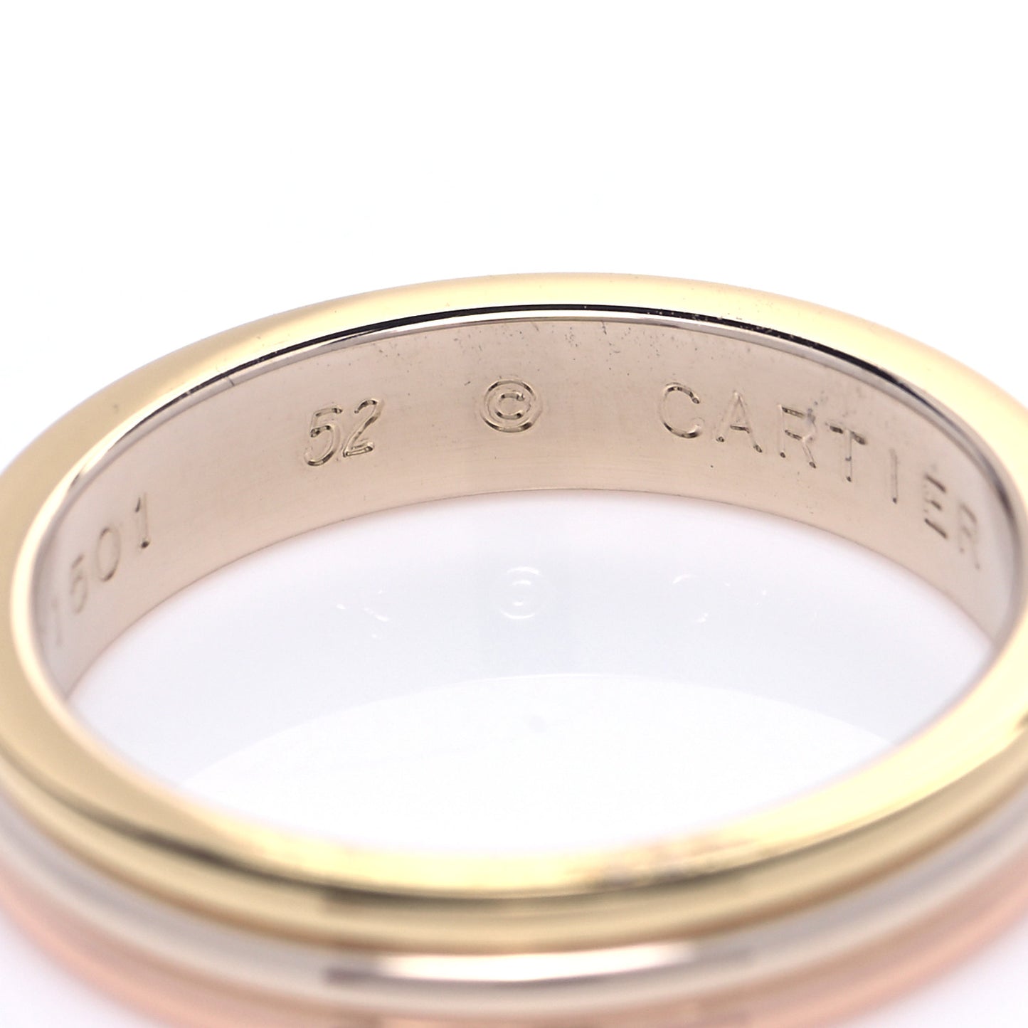 18K Pink White Yellow Gold 3.5mm Trinity Wedding Band Ring 52 6