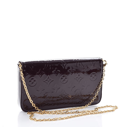 Louis Vuitton Vernis Pochette Felicie Chain Wallet Amarante 3 of 16