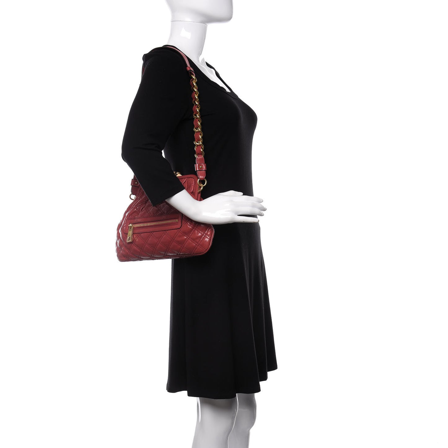 Calfskin Quilted Little Stam Pink