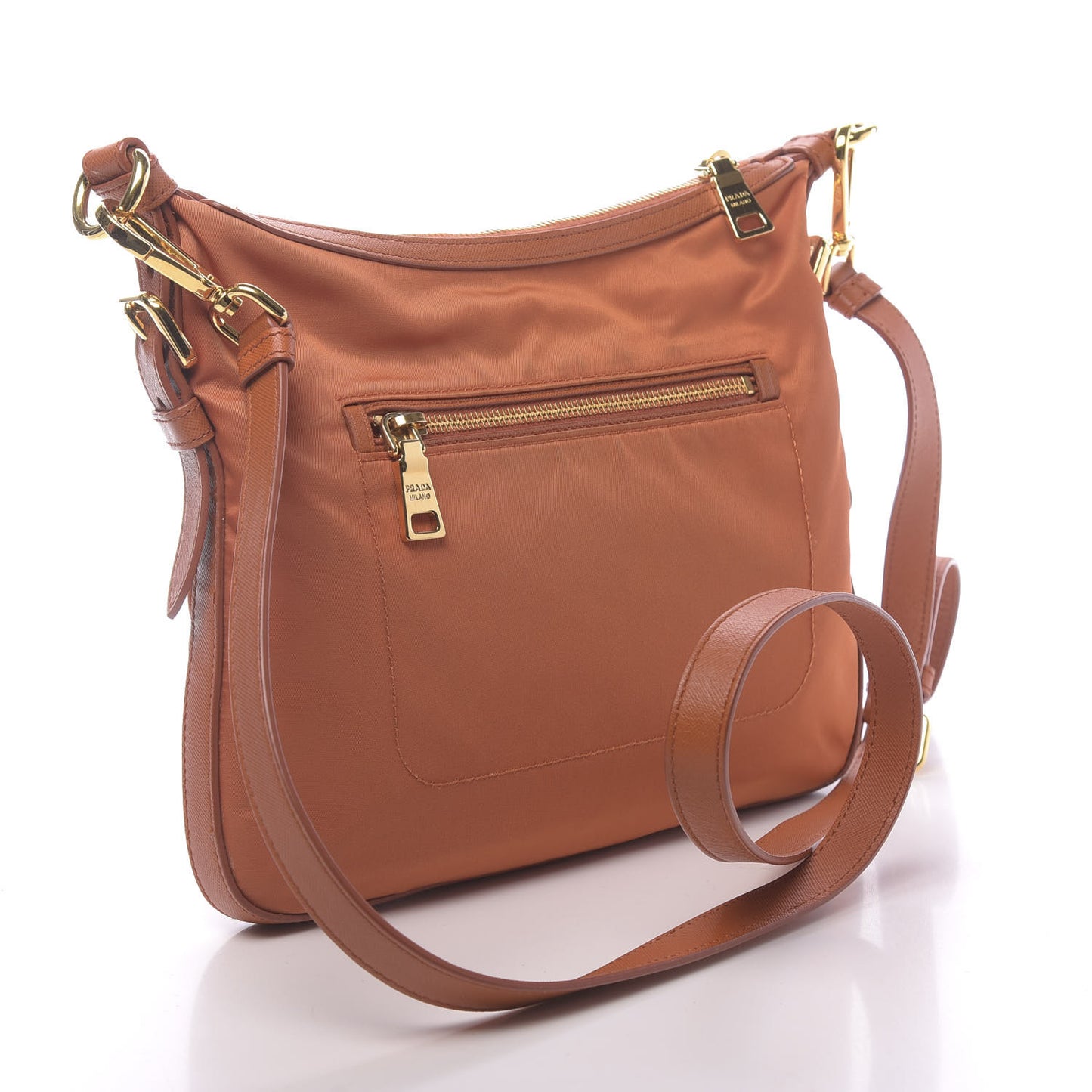 Tessuto Nylon Saffiano Crossbody Bag Papaya