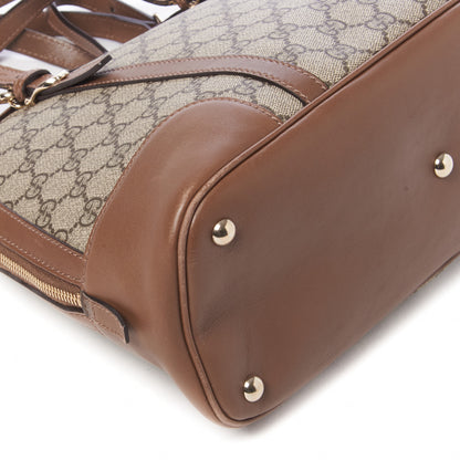 Gucci GG Supreme Monogram Margaux Calfskin Small Nice Top Handle Dome Bag Beige Ebony Acero 8 of 17