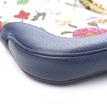 Gucci Canvas Flora Medium Jackie Hobo Blue Agata 8 of 12
