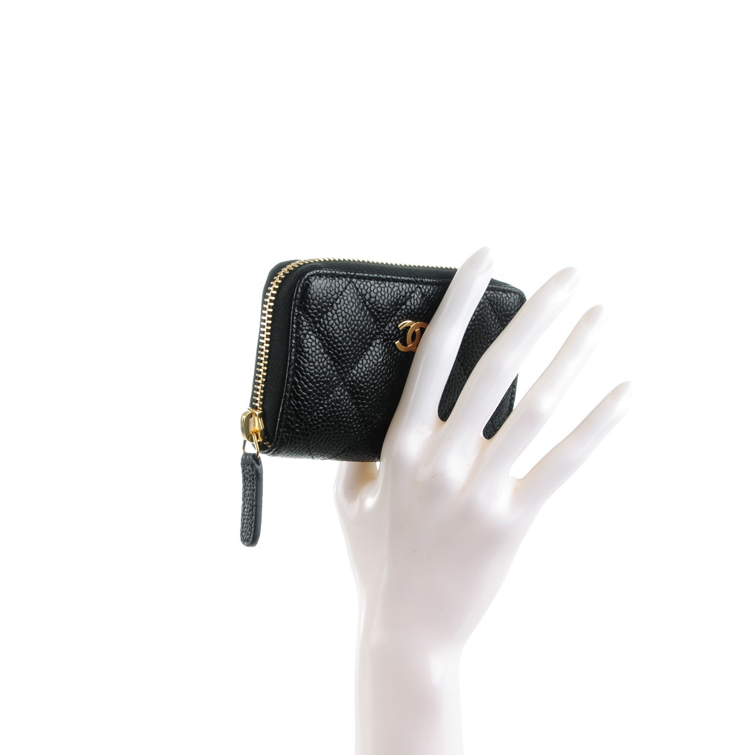 Chanel Caviar Quilted Zip Coin Purse Black 2 of 7