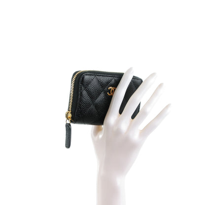 Chanel Caviar Quilted Zip Coin Purse Black 2 of 7