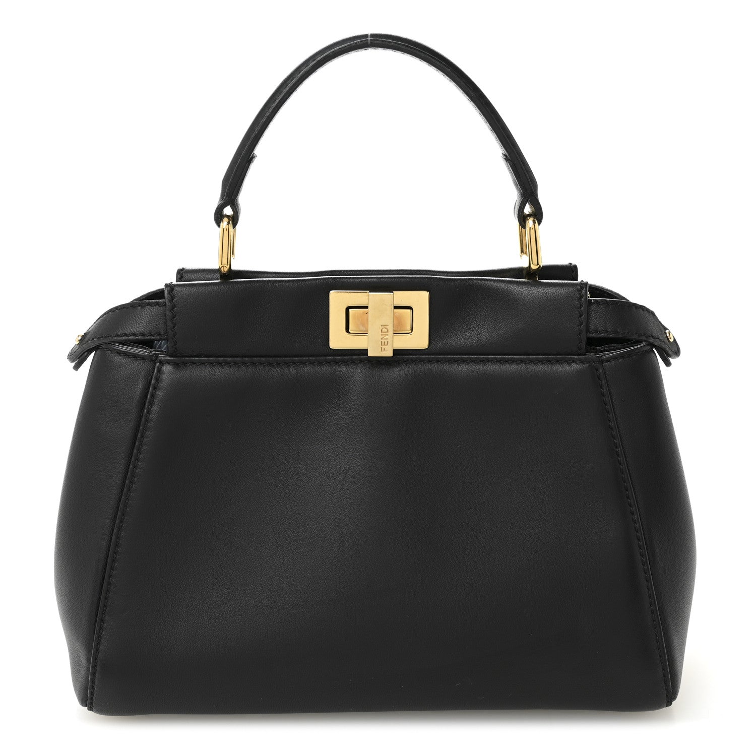 Fendi Nappa Mini Peekaboo Iconic Satchel Black 1 of 11