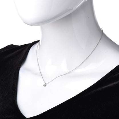 Tiffany Platinum Diamond .18ct Solitaire Pendant Necklace 2 of 6