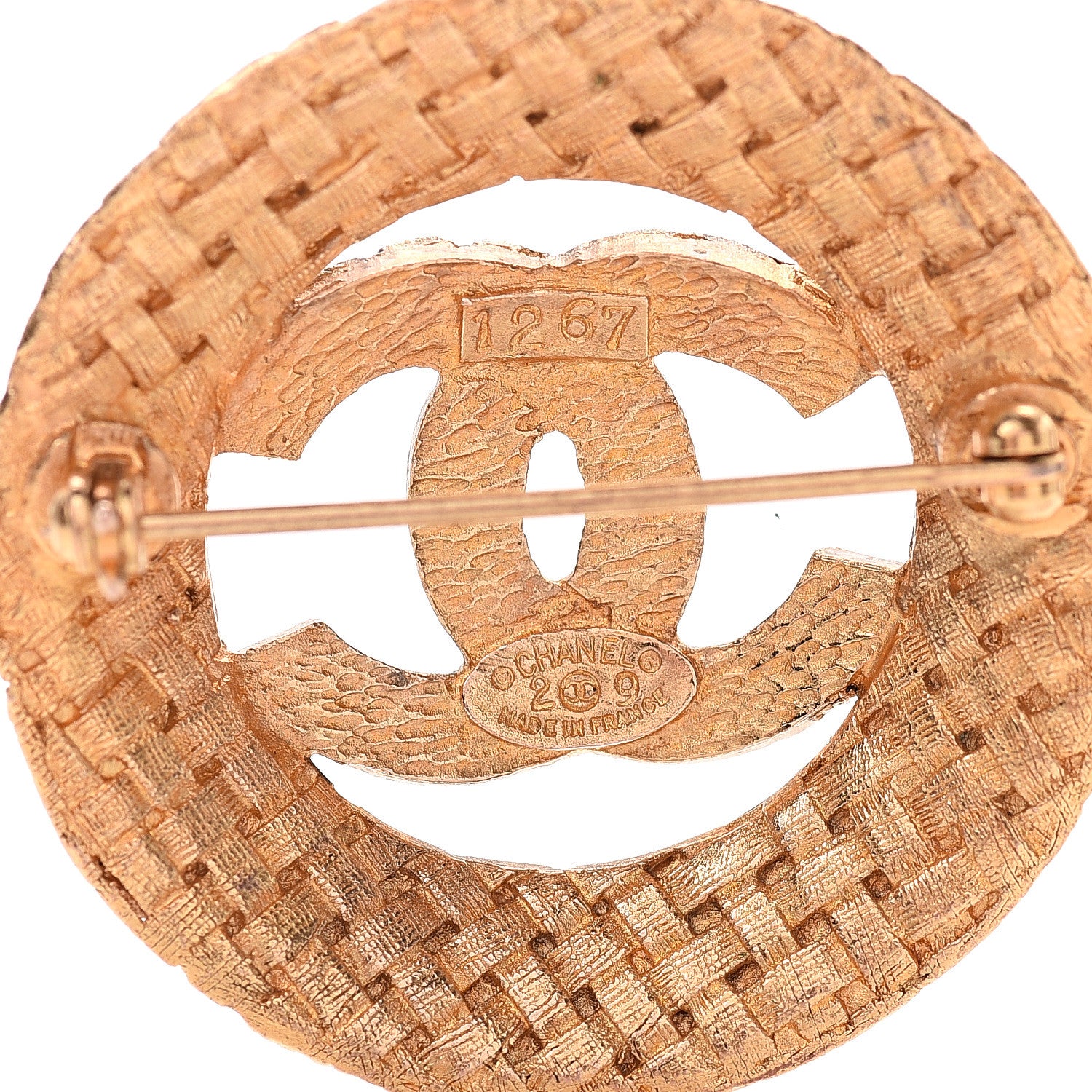 Chanel Woven CC Brooch Gold 3 of 3