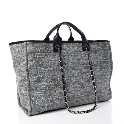 Chanel Canvas Large Deauville Tote Charcoal 3 of 9