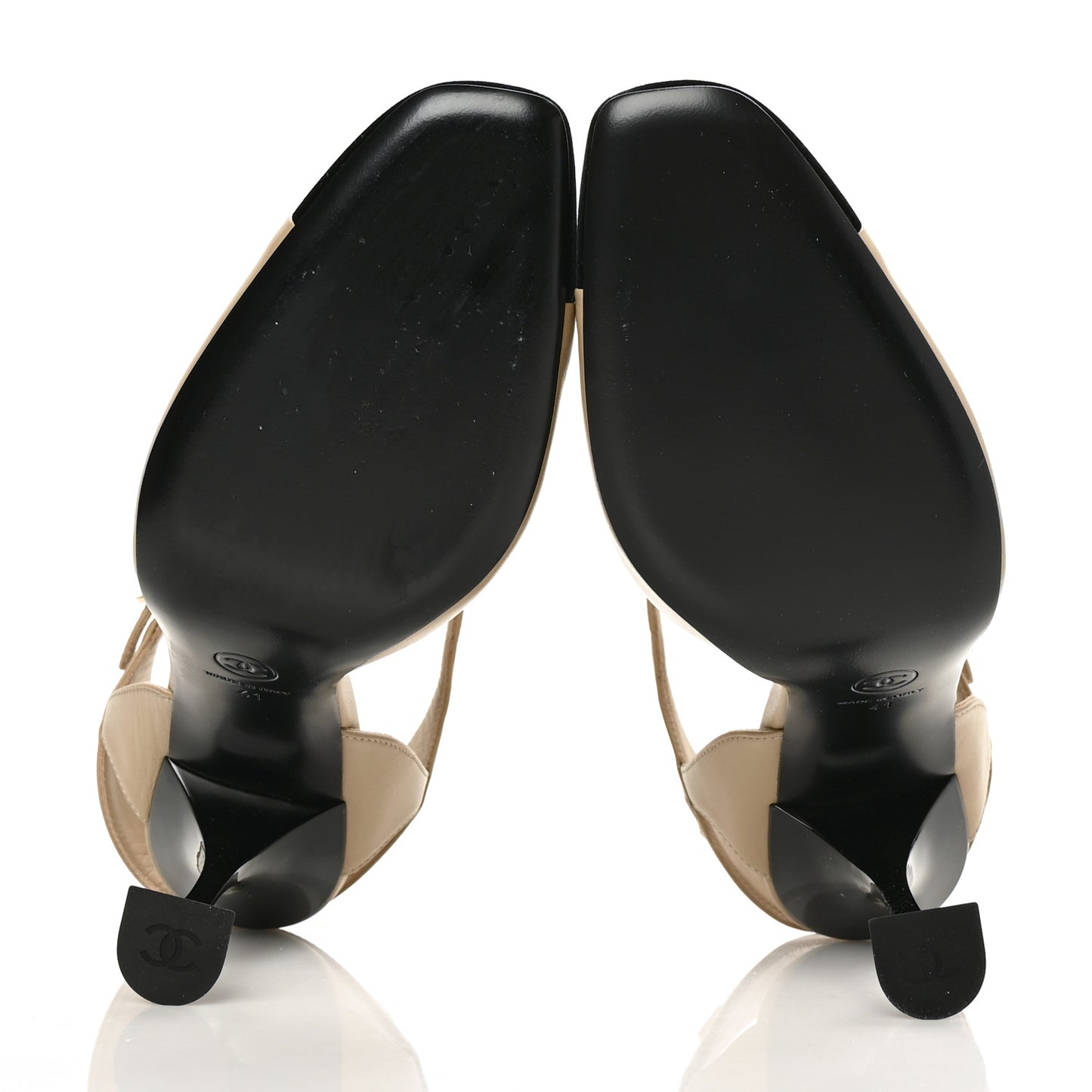 Lambskin Velvet Cap Toe Logo Pumps 41 Beige Black