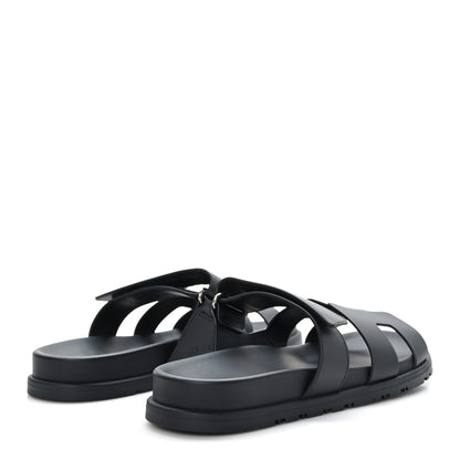 Hermes Calfskin Womens Chypre Sandals 39 Black 4 of 8