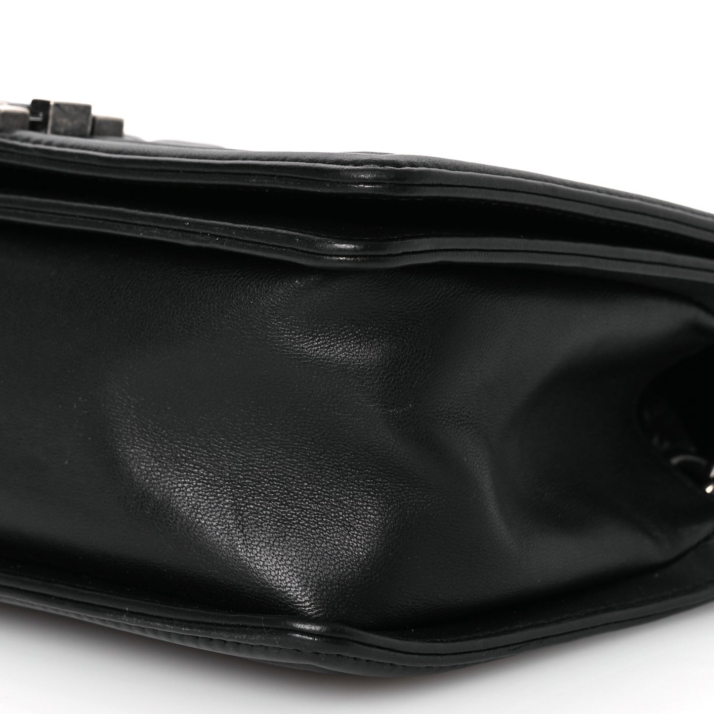 Lambskin Quilted Medium Boy Flap Black