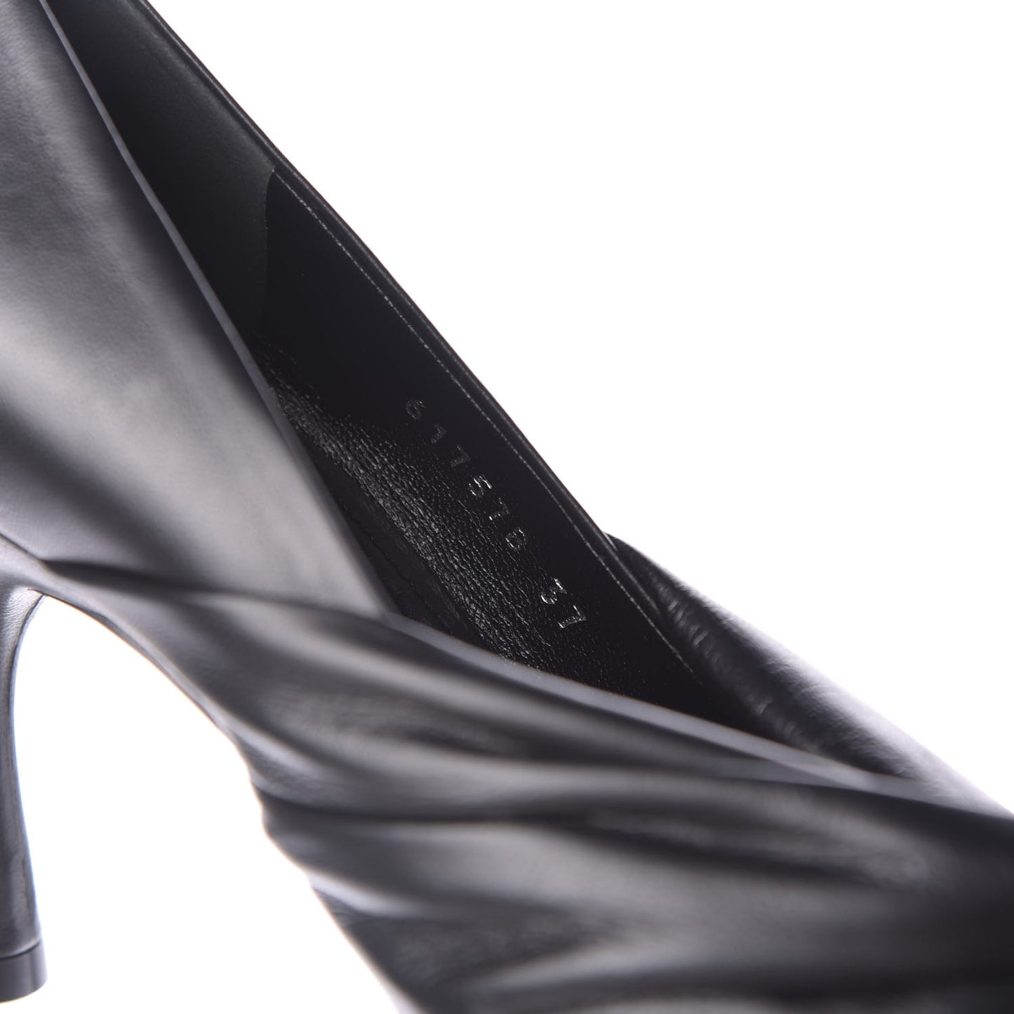 Smooth Nappa Drapy 80mm Pumps 37 Black