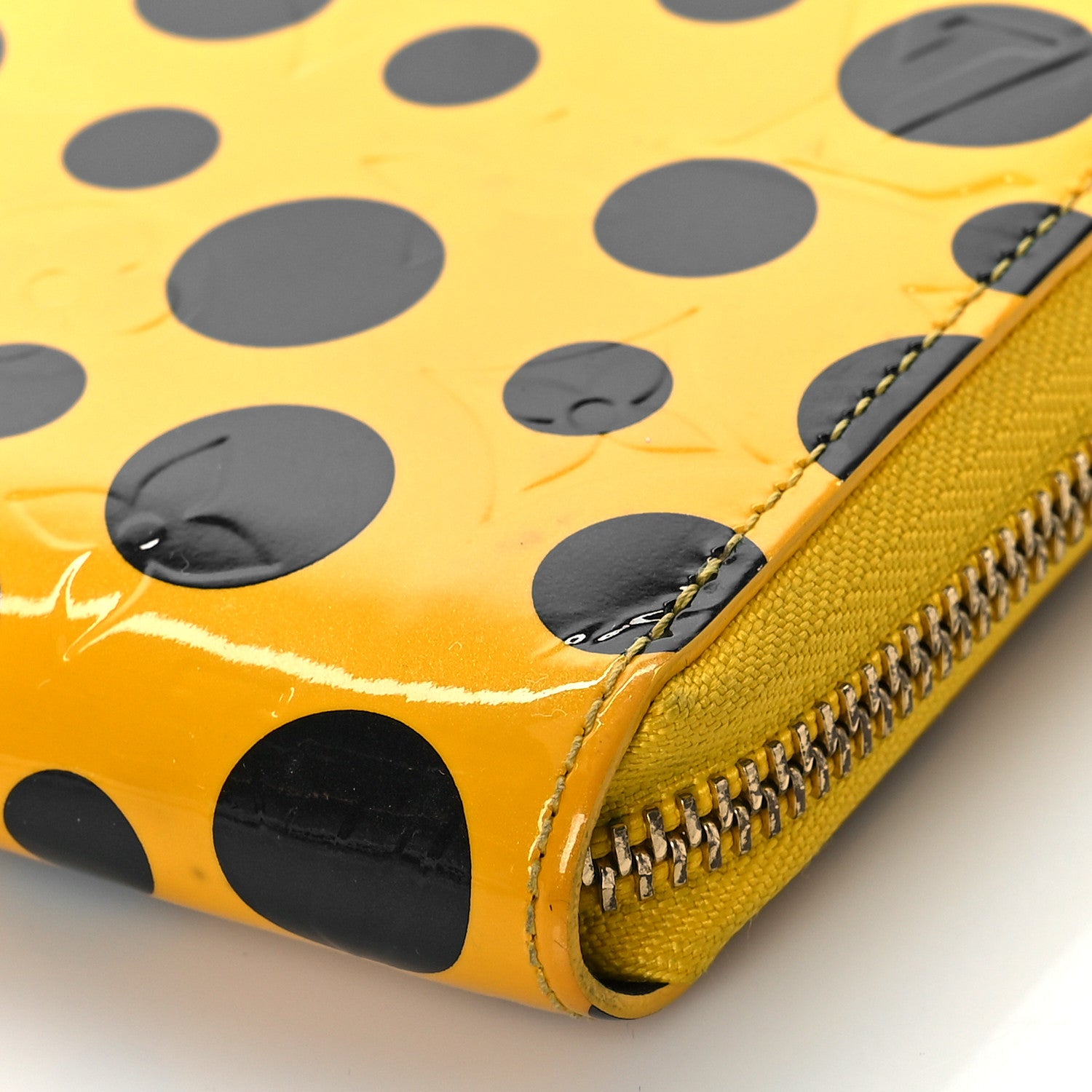 Louis Vuitton Vernis Kusama Infinity Dots Zippy Wallet Yellow 8 of 8