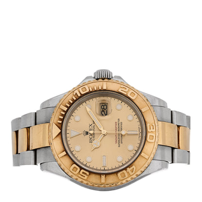 Rolex Stainless Steel 18K Yellow Gold 40mm Oyster Perpetual Date Yacht-Master Watch Champagne 16623 2 of 4