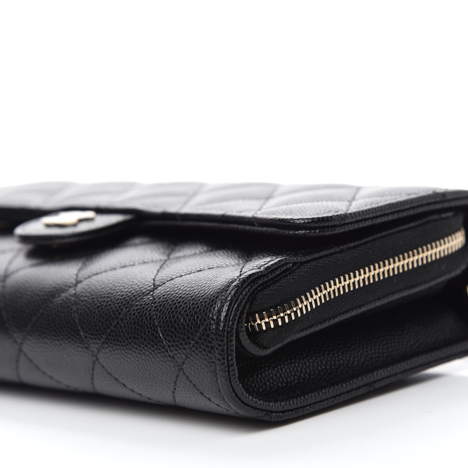 Chanel Caviar Quilted Phone Holder Wallet on Removable Chain Black 7 of 12