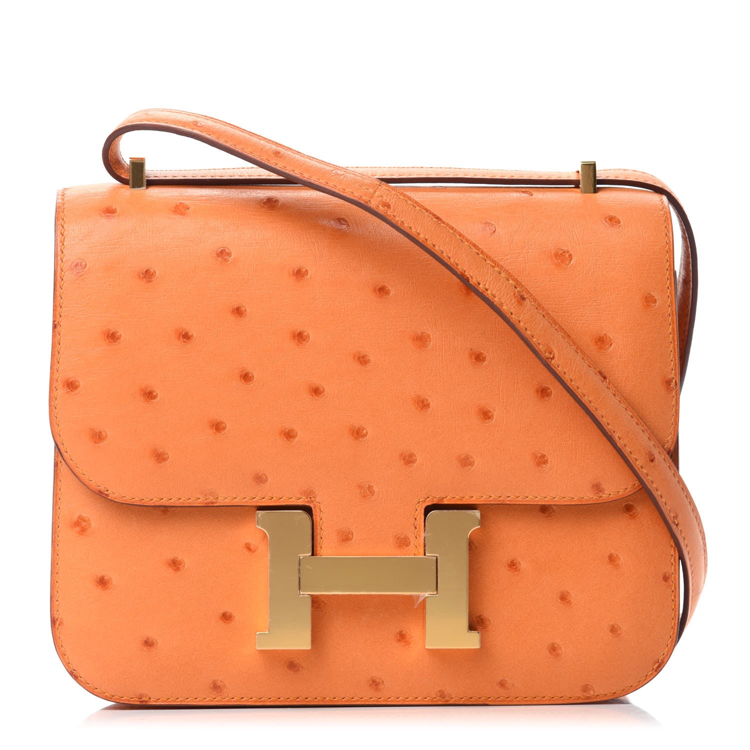 Hermes Ostrich Constance 18 Abricot 1 of 12