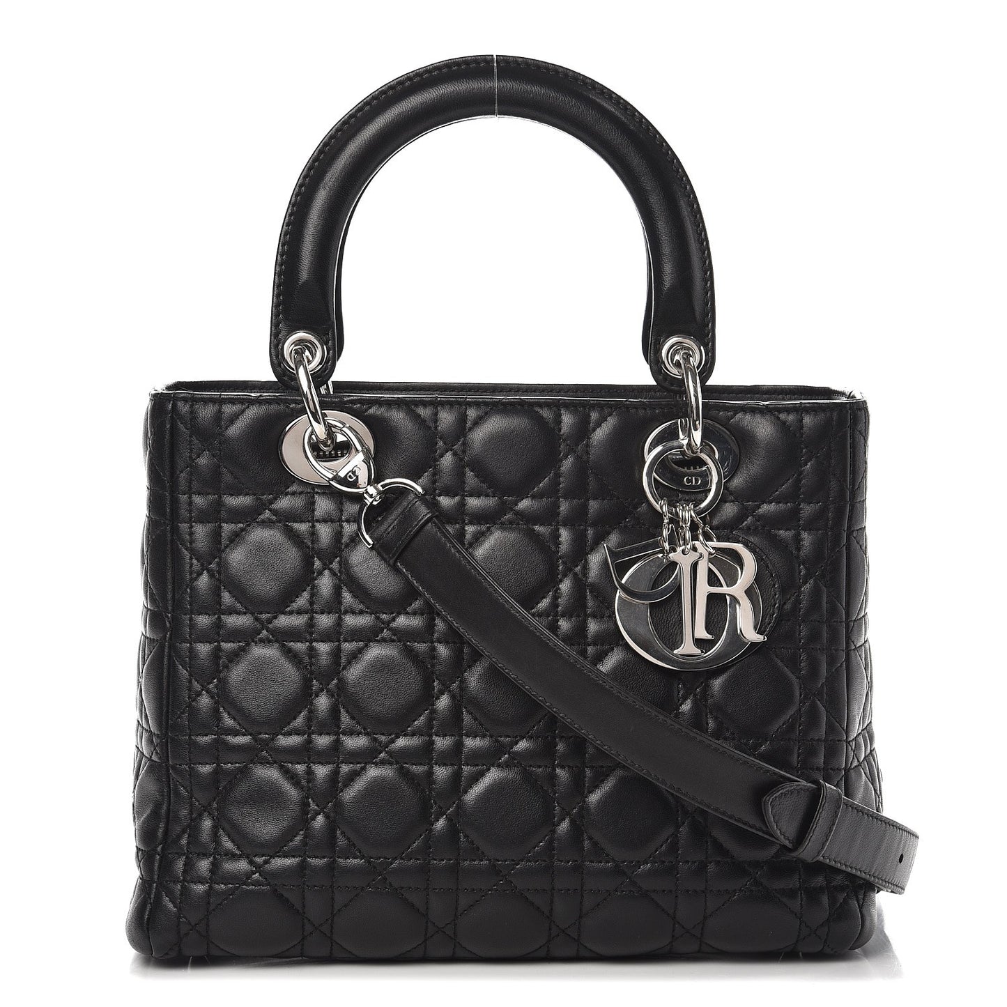 Lambskin Cannage Medium Lady Dior Black