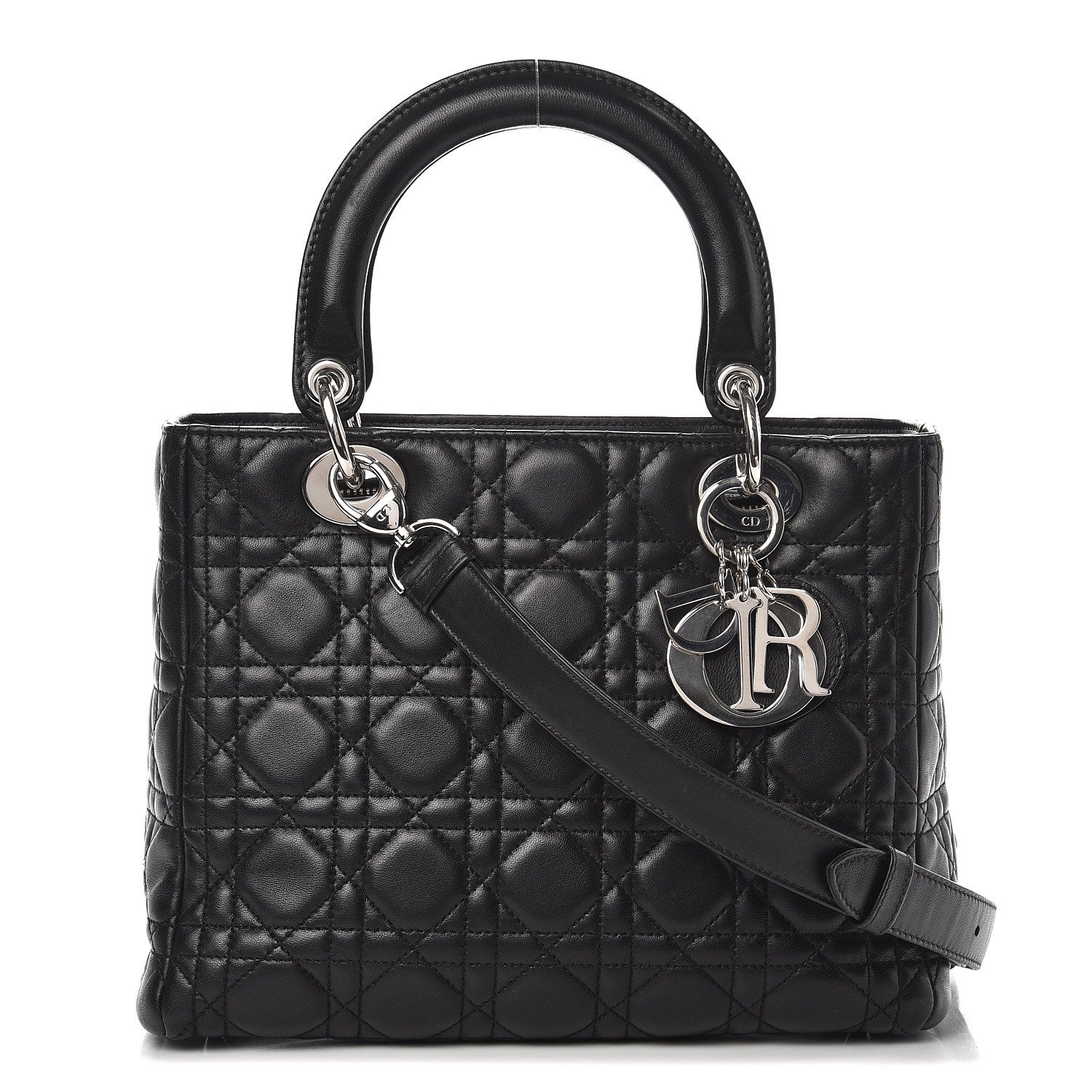 Christian Dior Lambskin Cannage Medium Lady Dior Black 1 of 7
