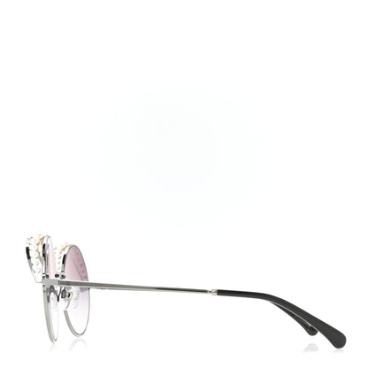 Chanel Pearl Round Sunglasses 4234-H Black 3 of 10