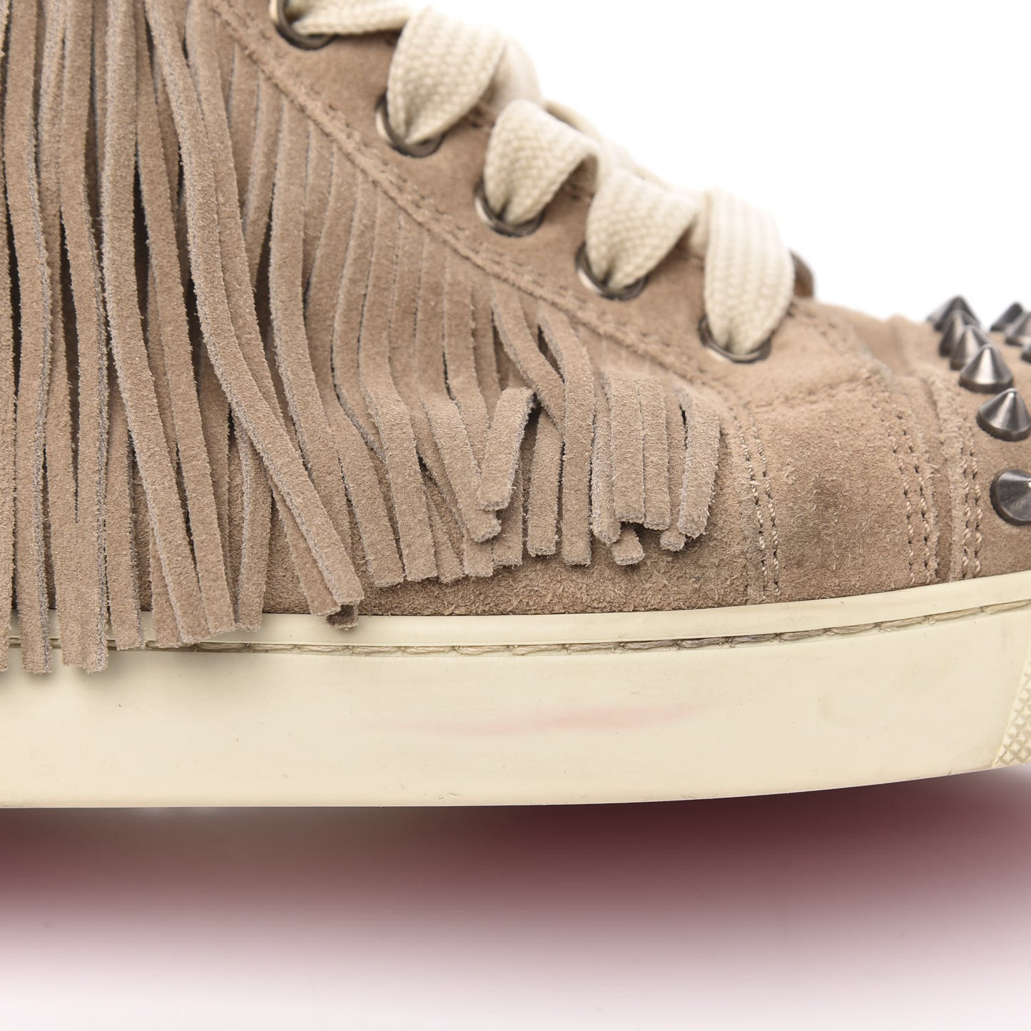 Veau Velours Spikes Womens Coachelita Flat Sneakers 36 Beige