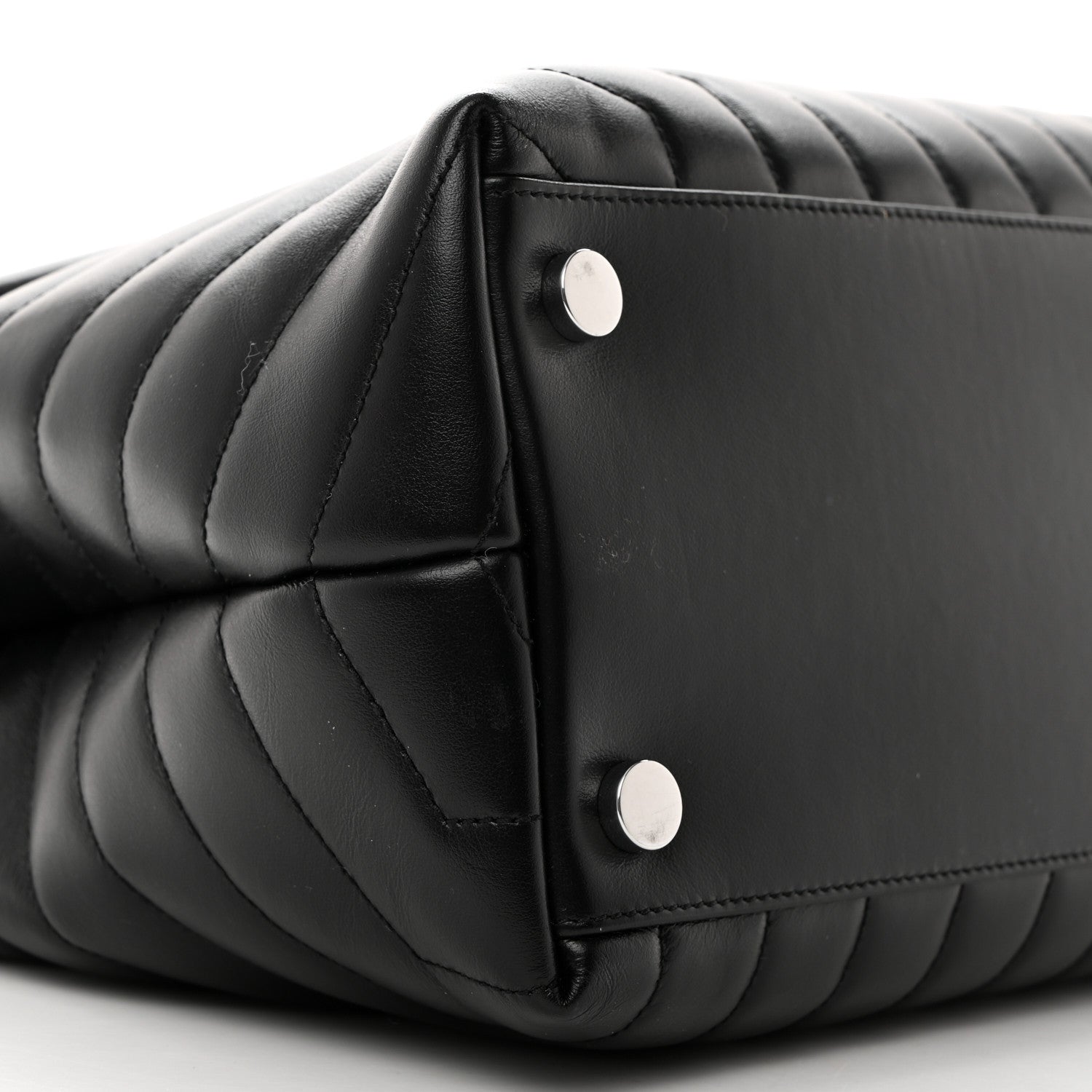 Saint Laurent SAINT LAURENT Calfskin Y Quilted Monogram Large Loulou Chain Satchel Black 10 of 11