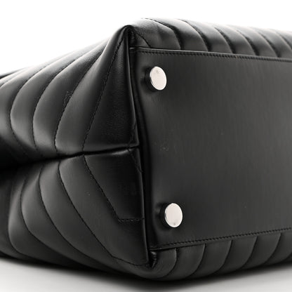 Saint Laurent SAINT LAURENT Calfskin Y Quilted Monogram Large Loulou Chain Satchel Black 10 of 11