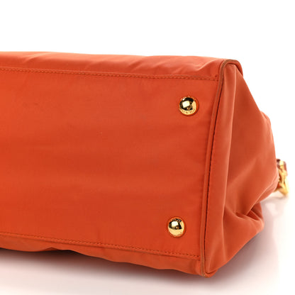 Prada Saffiano Tessuto Nylon Shopping Satchel Orange 10 of 11