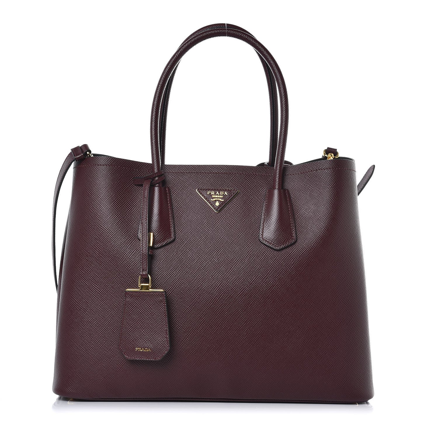 Saffiano Cuir Large Double Bag Granato