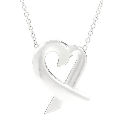 Tiffany Sterling Silver Paloma Picasso Loving Heart Pendant Necklace 4 of 7